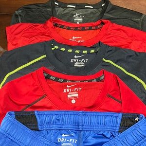 Men’s sz Large Nike DRI-FIT bundle—4 tops 1 shorts